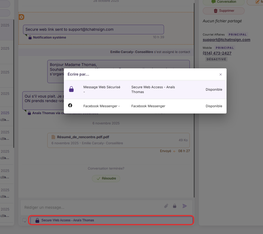 Click on Secure Web Access - Anaïs Thomas