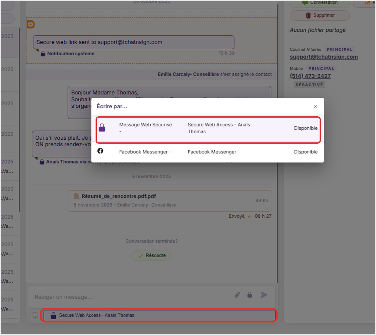 Click on Secure Web Access - Anaïs Thomas