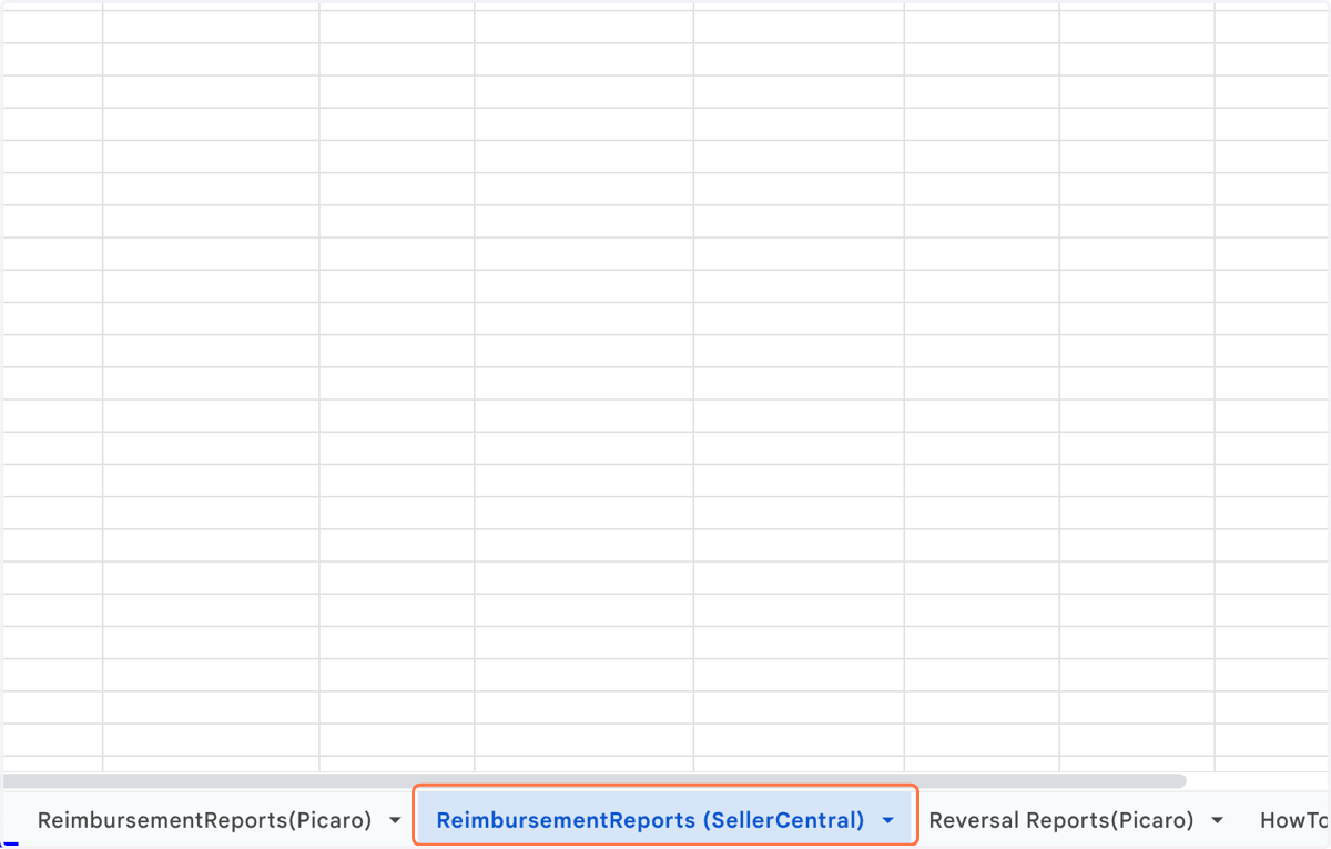 ReimbursementReports (SellerCentral)シートに移動