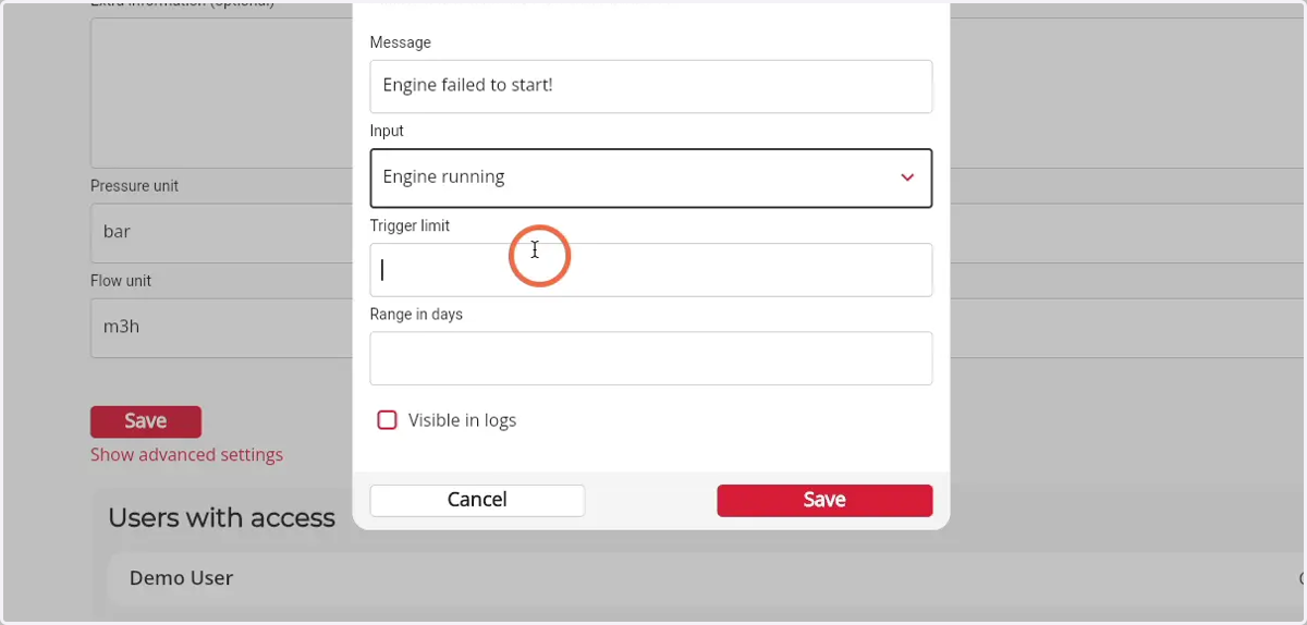 Fill in the number of attempts that need to happen before a notification is send