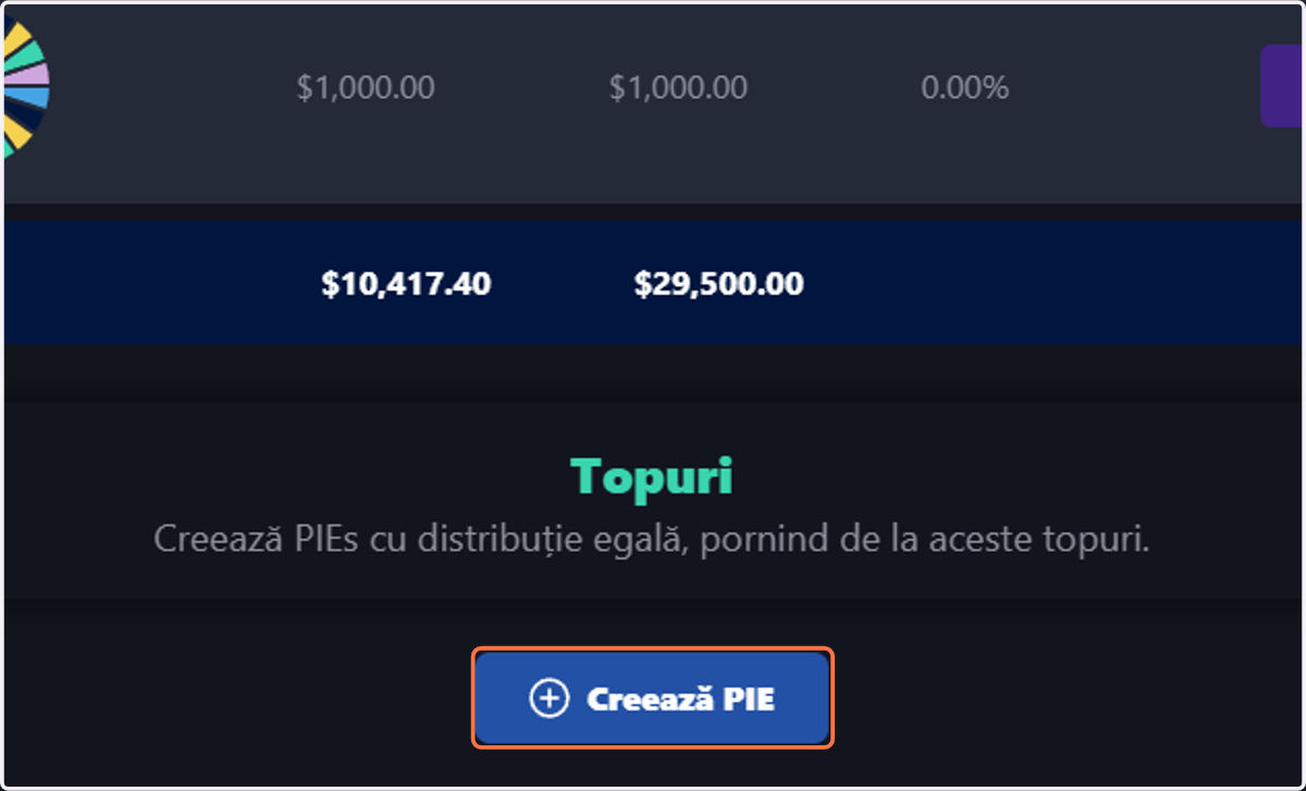 Click pe Creează PIE