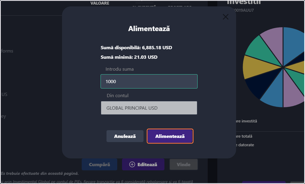 Click pe Alimentează