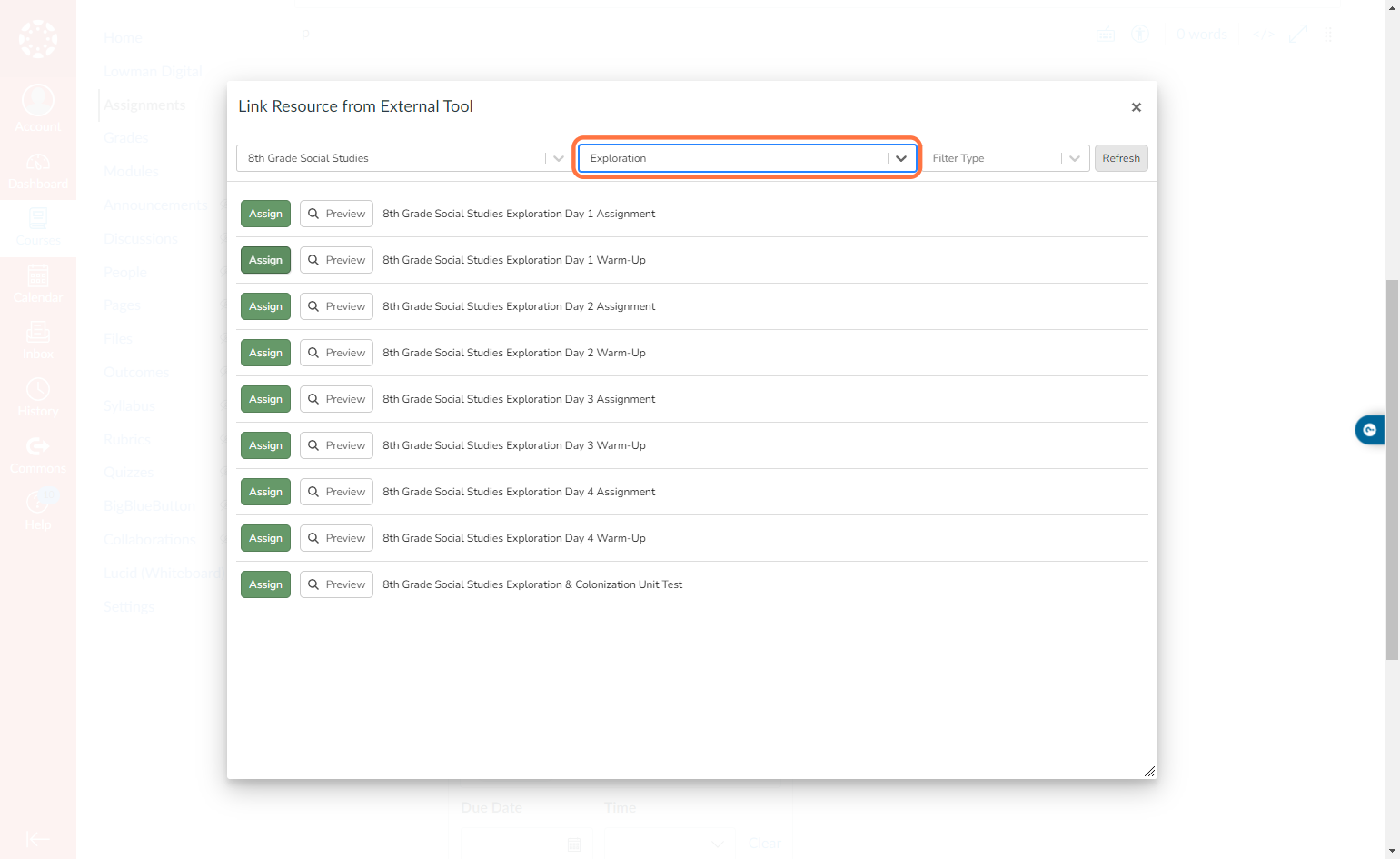 Choose the unit and then click Assign