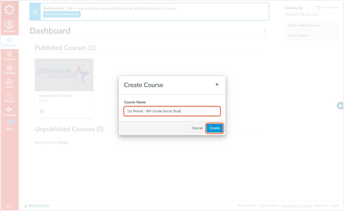 Name your course