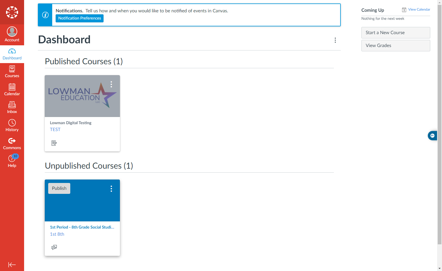 Return to the dashboard to publish your course