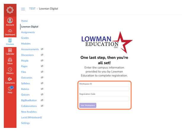 Enter your campus-unique information