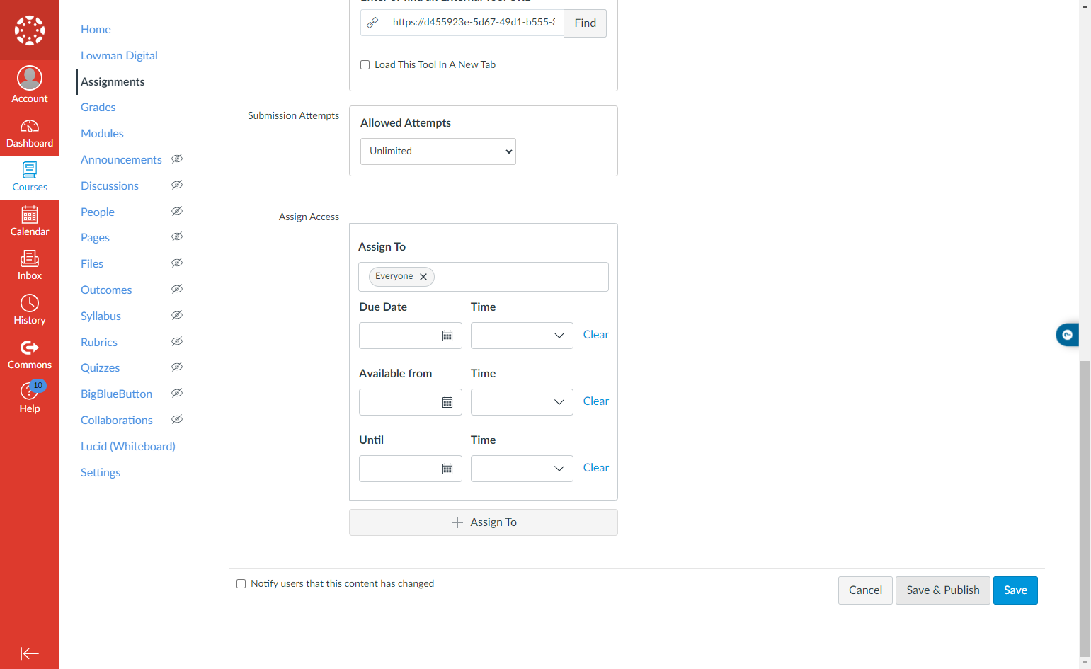 Click on Save & Publish