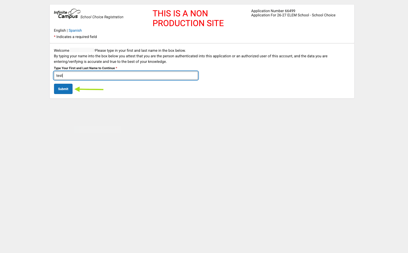 Click on Submit