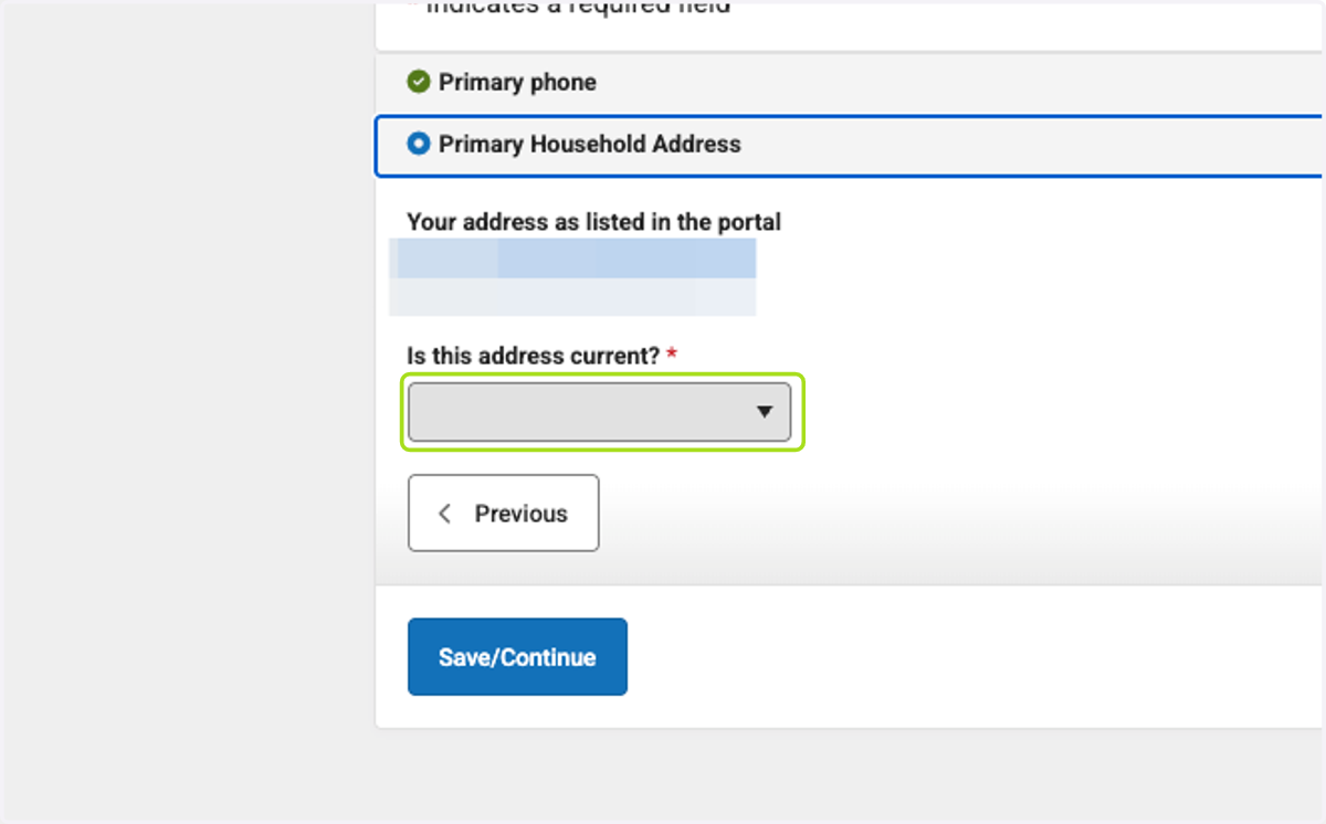 Click on Is this address current?