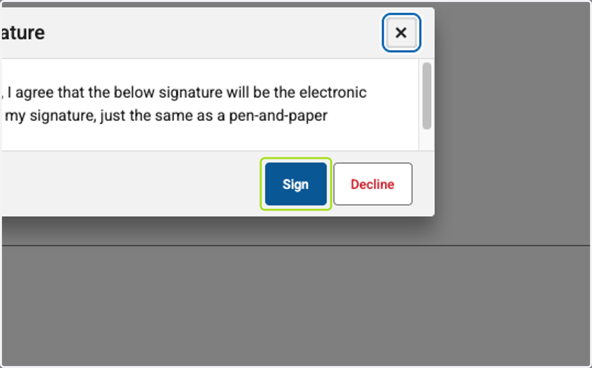 Click on Sign