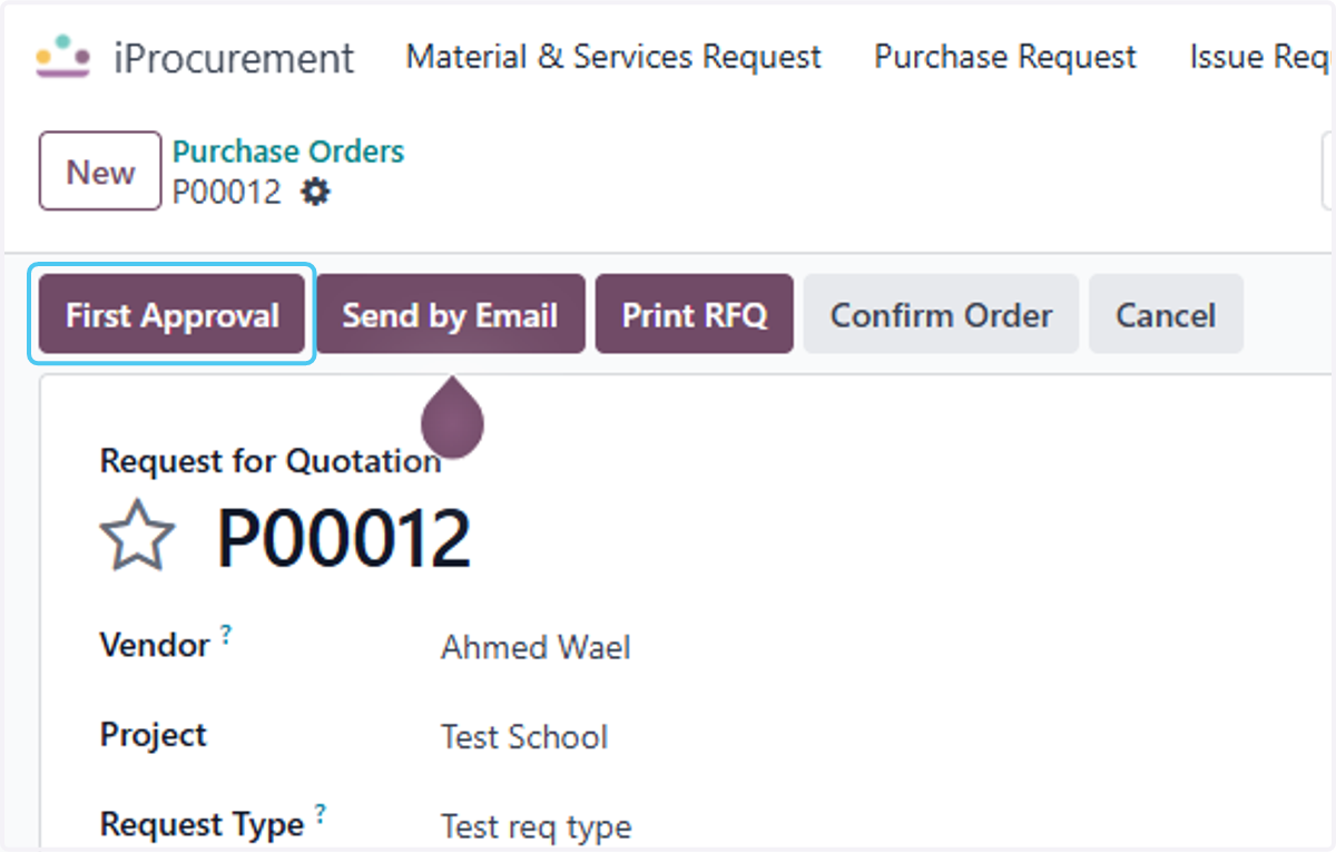 Click on First Approval