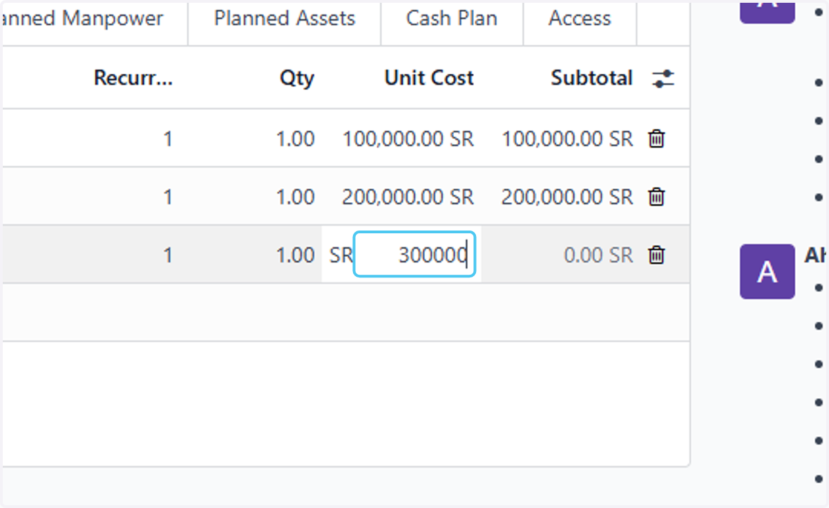 Type the cost