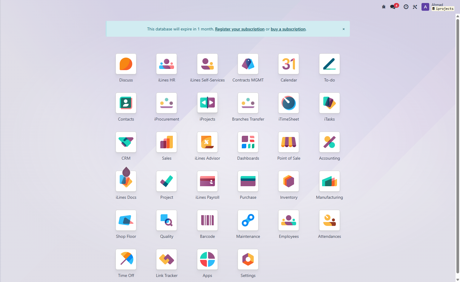 Click on iProjects