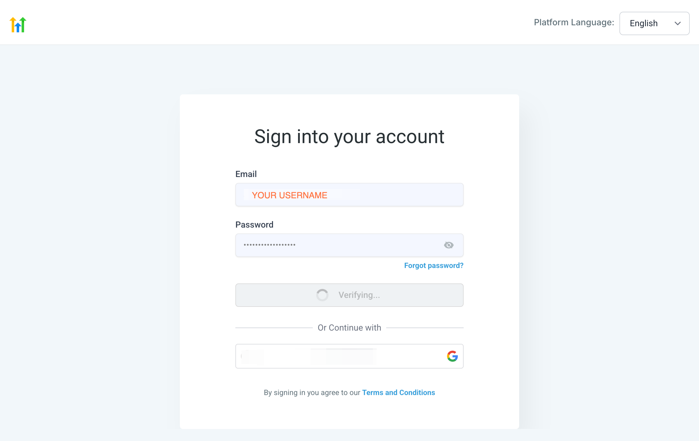 Click on Sign in
