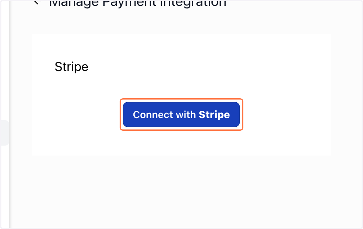 Click on Connect with Stripe