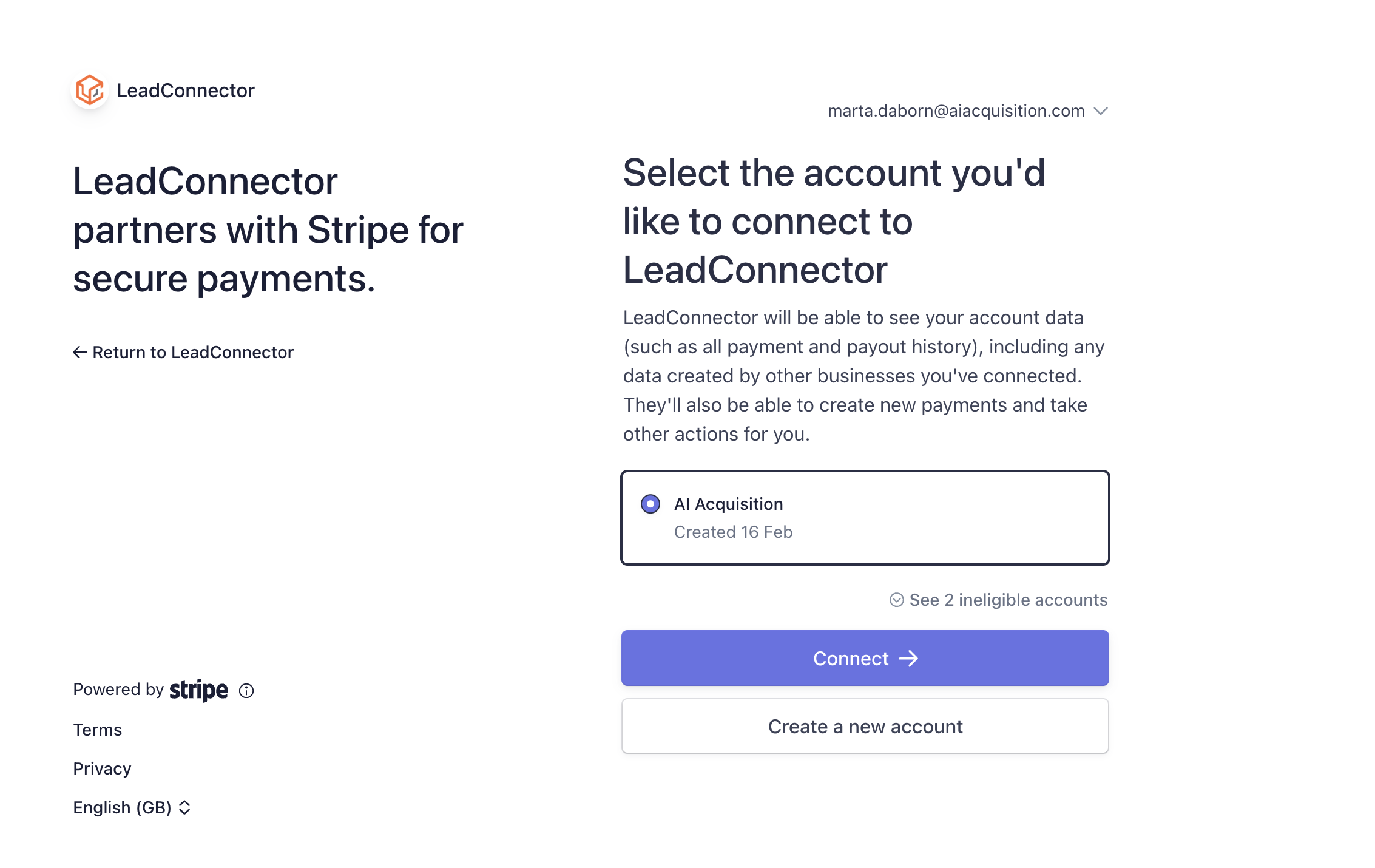 Click on Connect