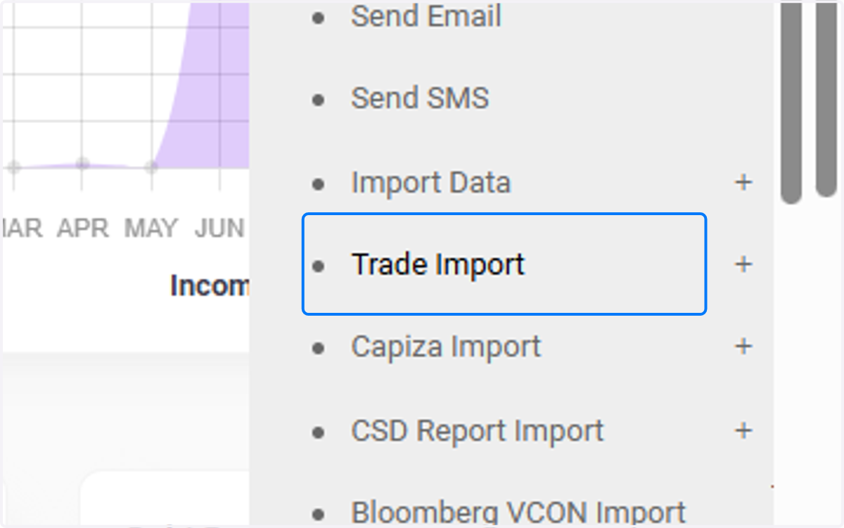 Click on Trade Import