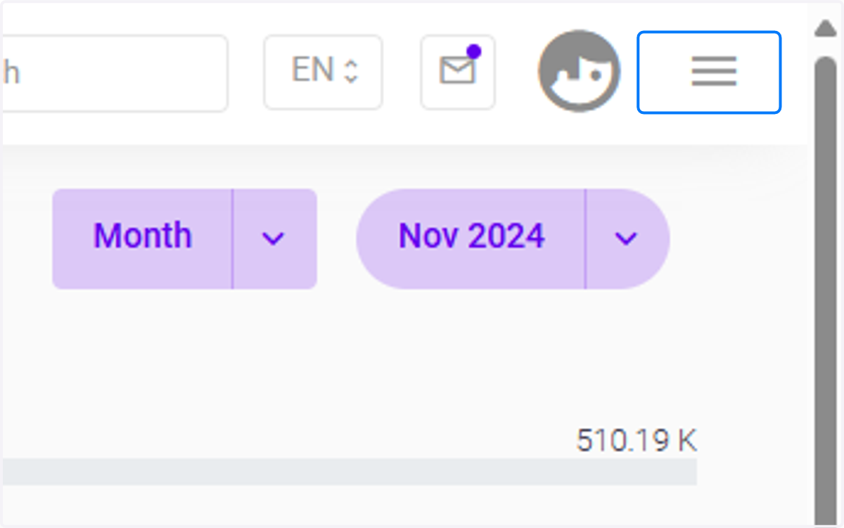 Click on the highlighted menu icon