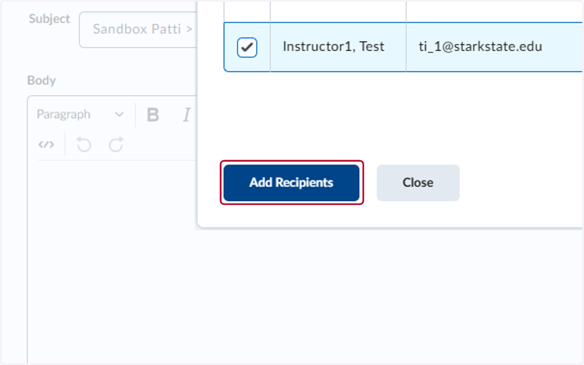 Click on Add Recipients