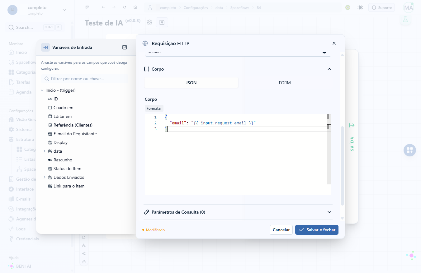 O sistema formata automaticamente as entradas do formulário ao retornar ao editor