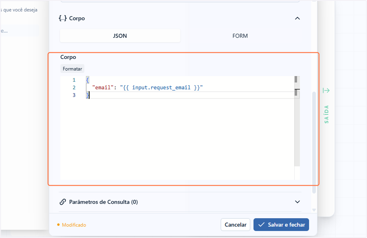 O sistema formata automaticamente as entradas do formulário ao retornar ao editor