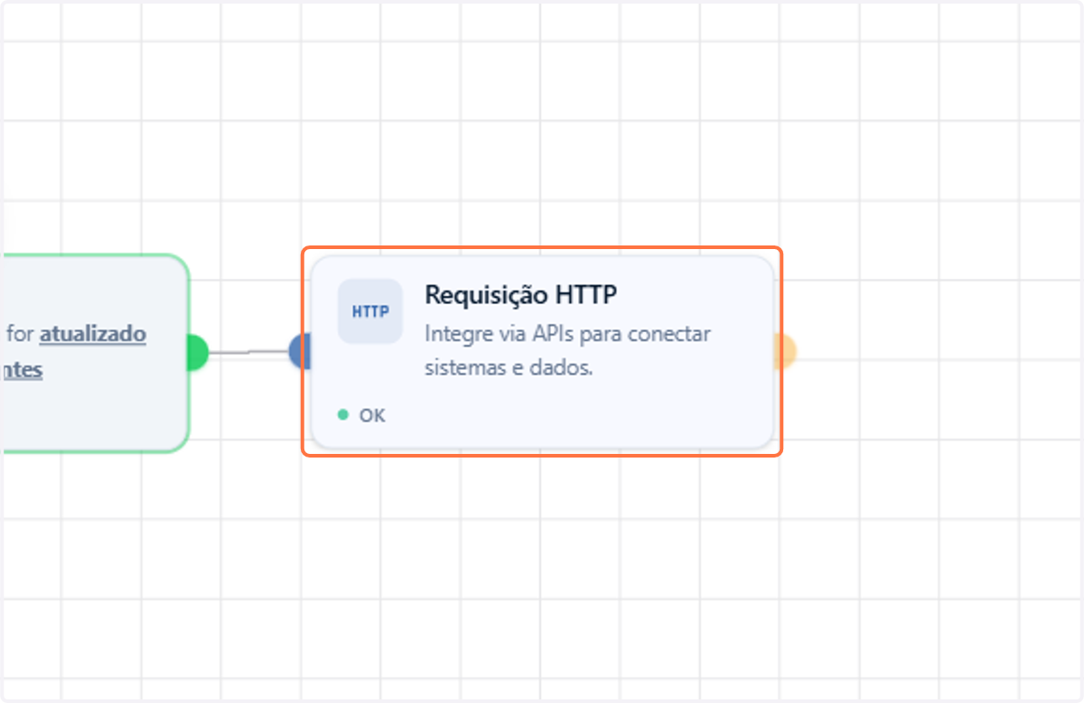 Em um nó de HTTP, clique duas vezes parar acessar suas configurações