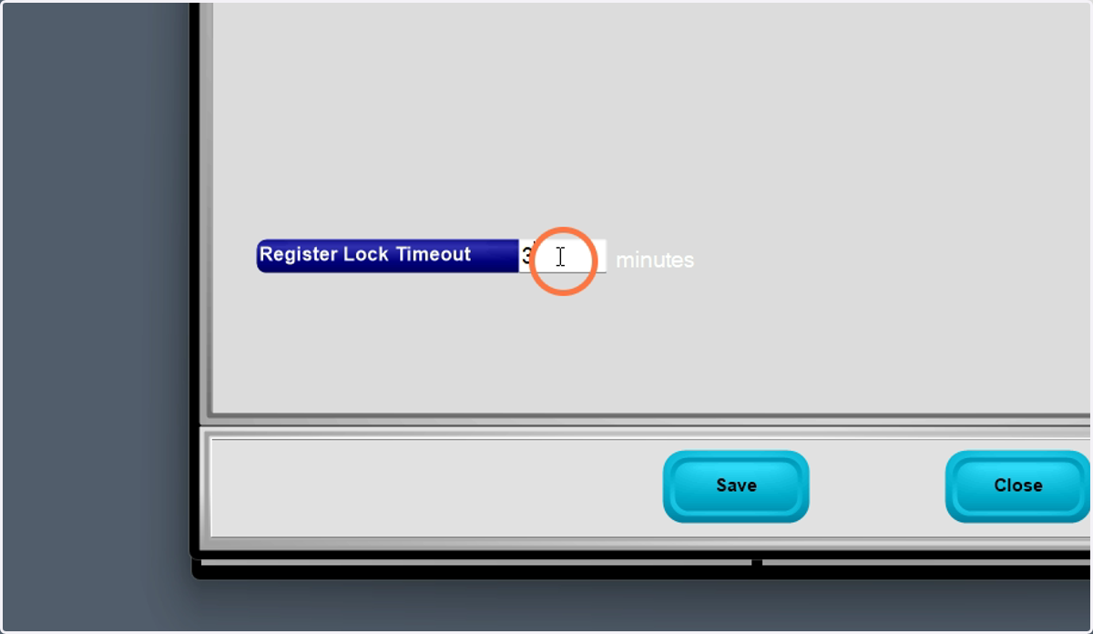 Enter a number for the default Register Lock Timeout