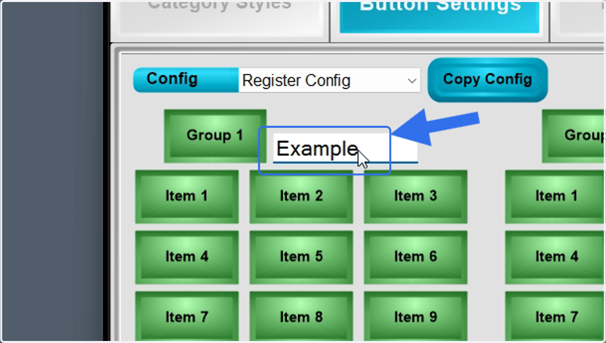 Enter a button Group name (e.g. Store, Quick Adds, Food/Bev, etc.)