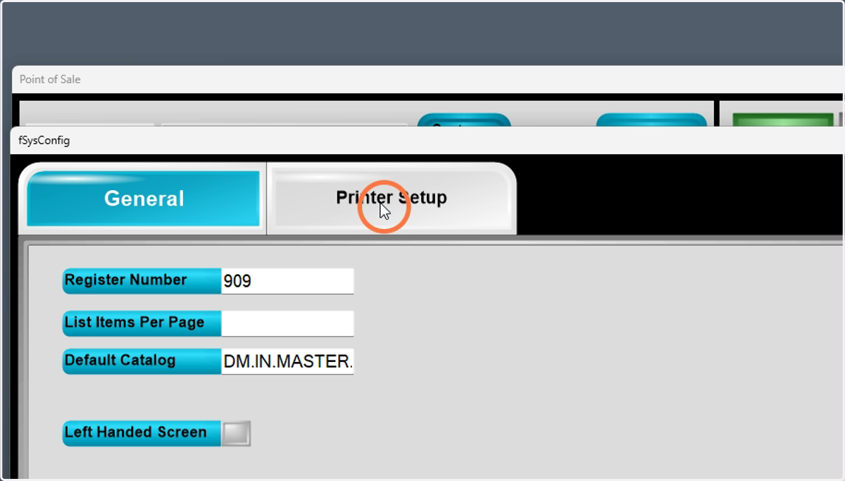 Click Printer Setup