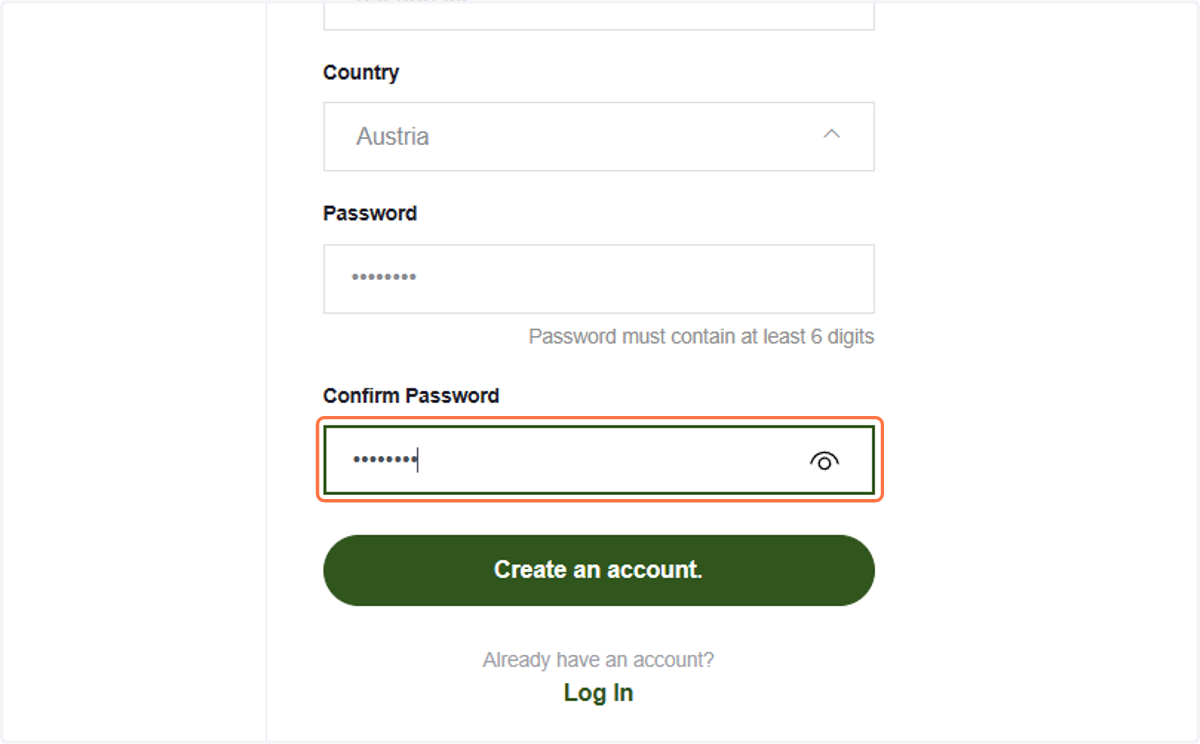 Type your password again