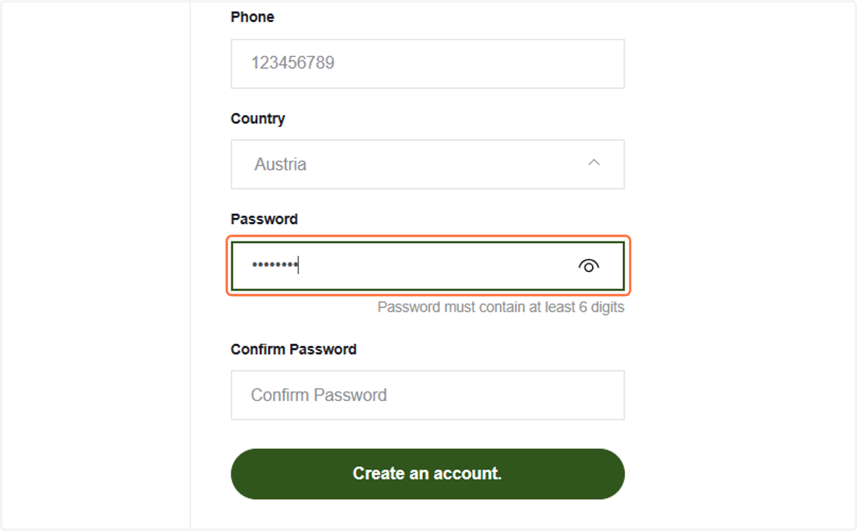 Type your password