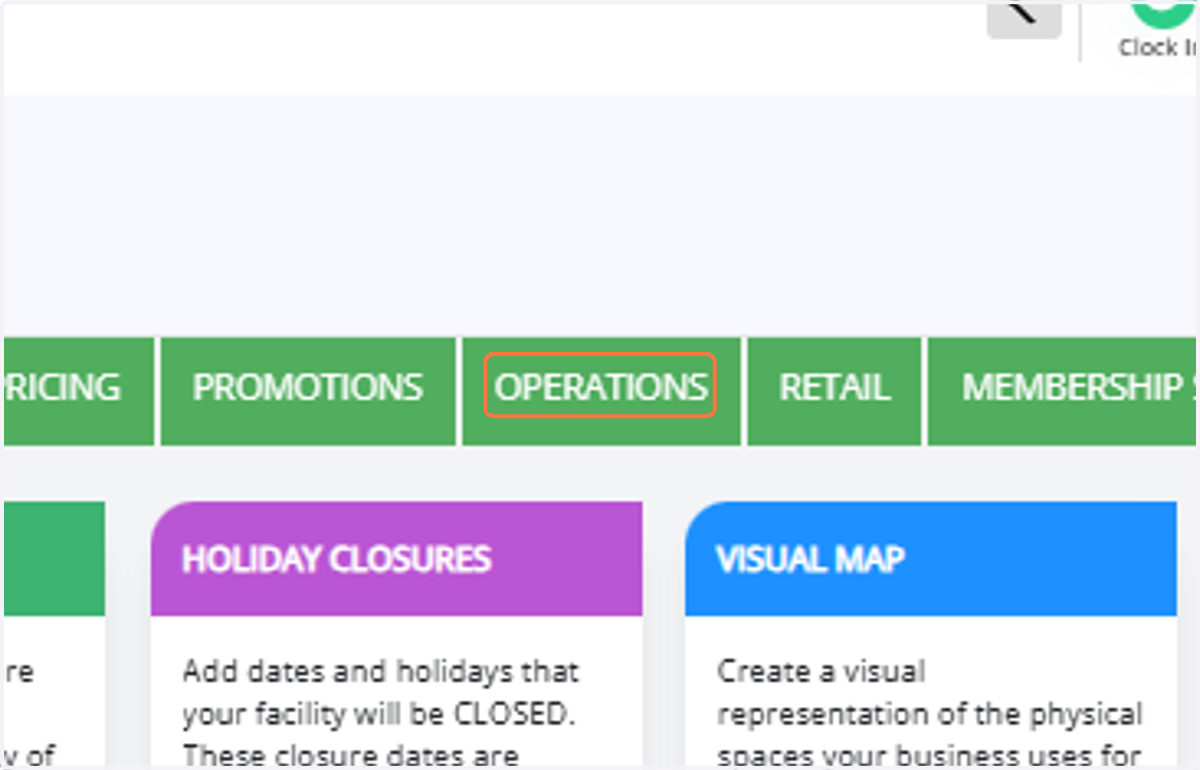 Click on "Operations"