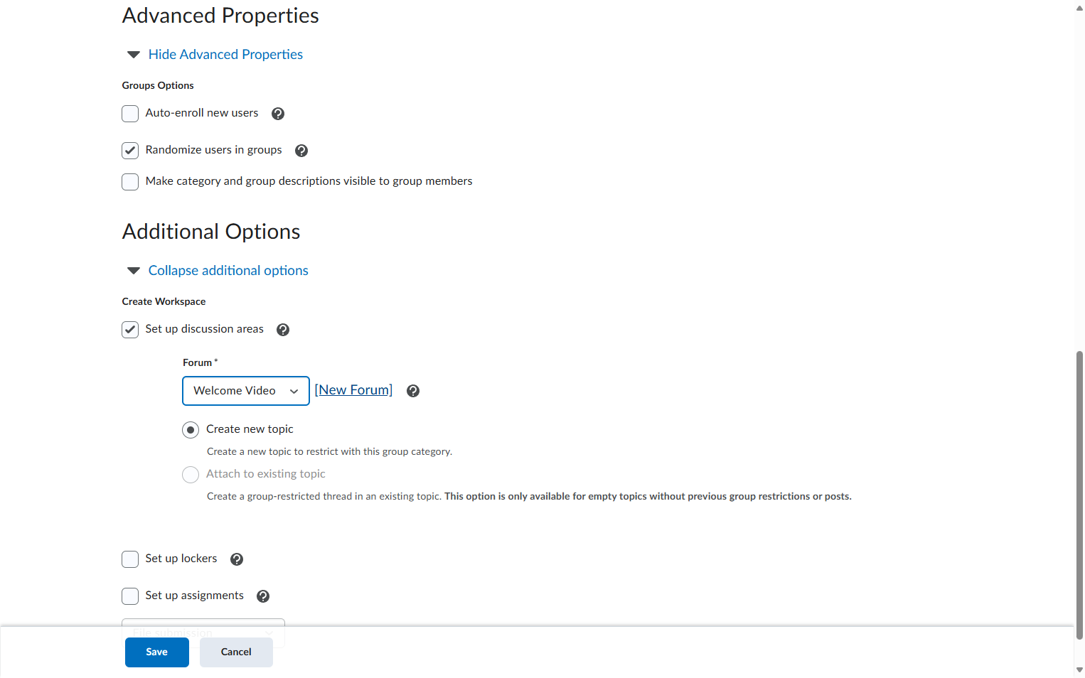 Choose an existing forum or create a new one
