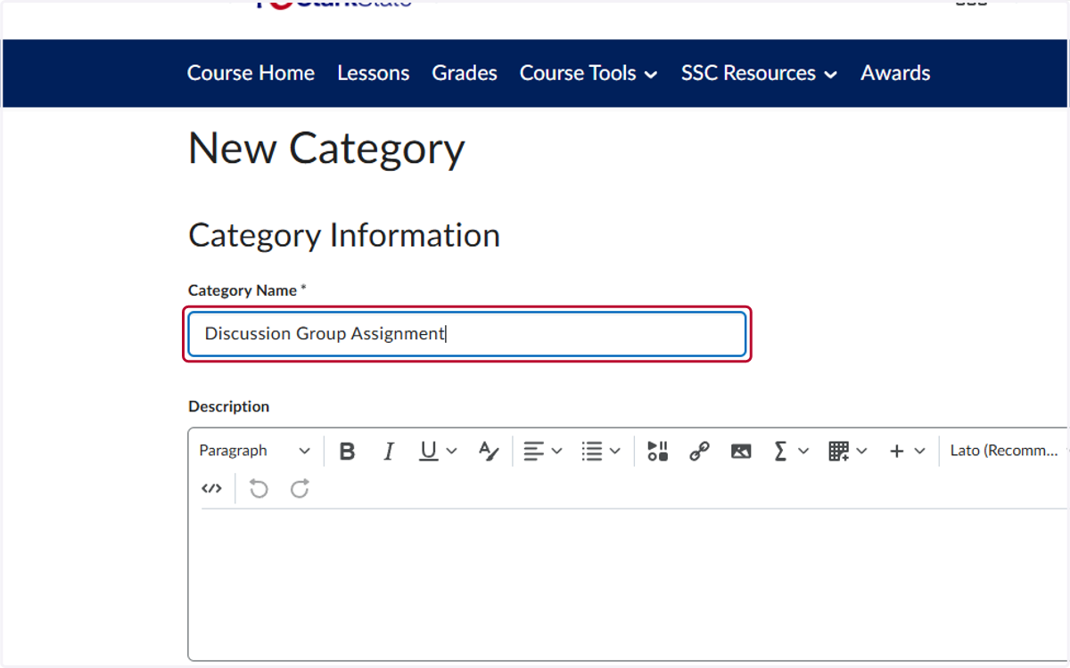 Type "Discussion Group Assignment"