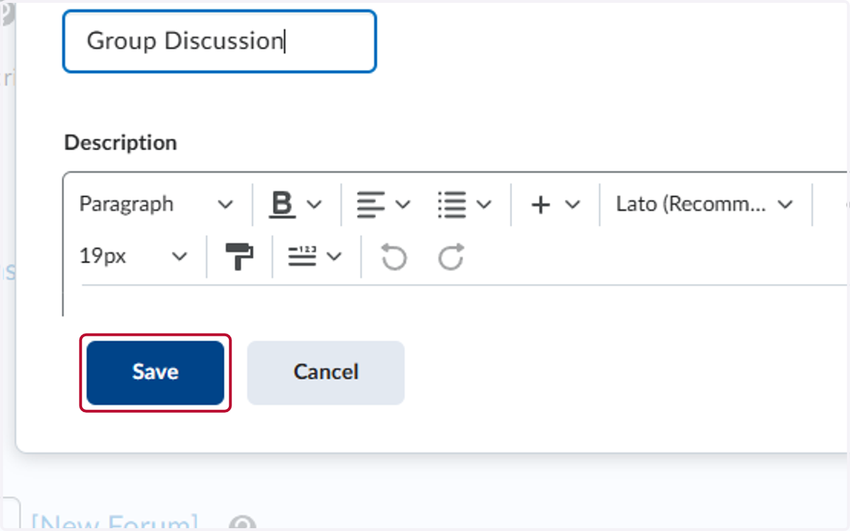 Click on Save