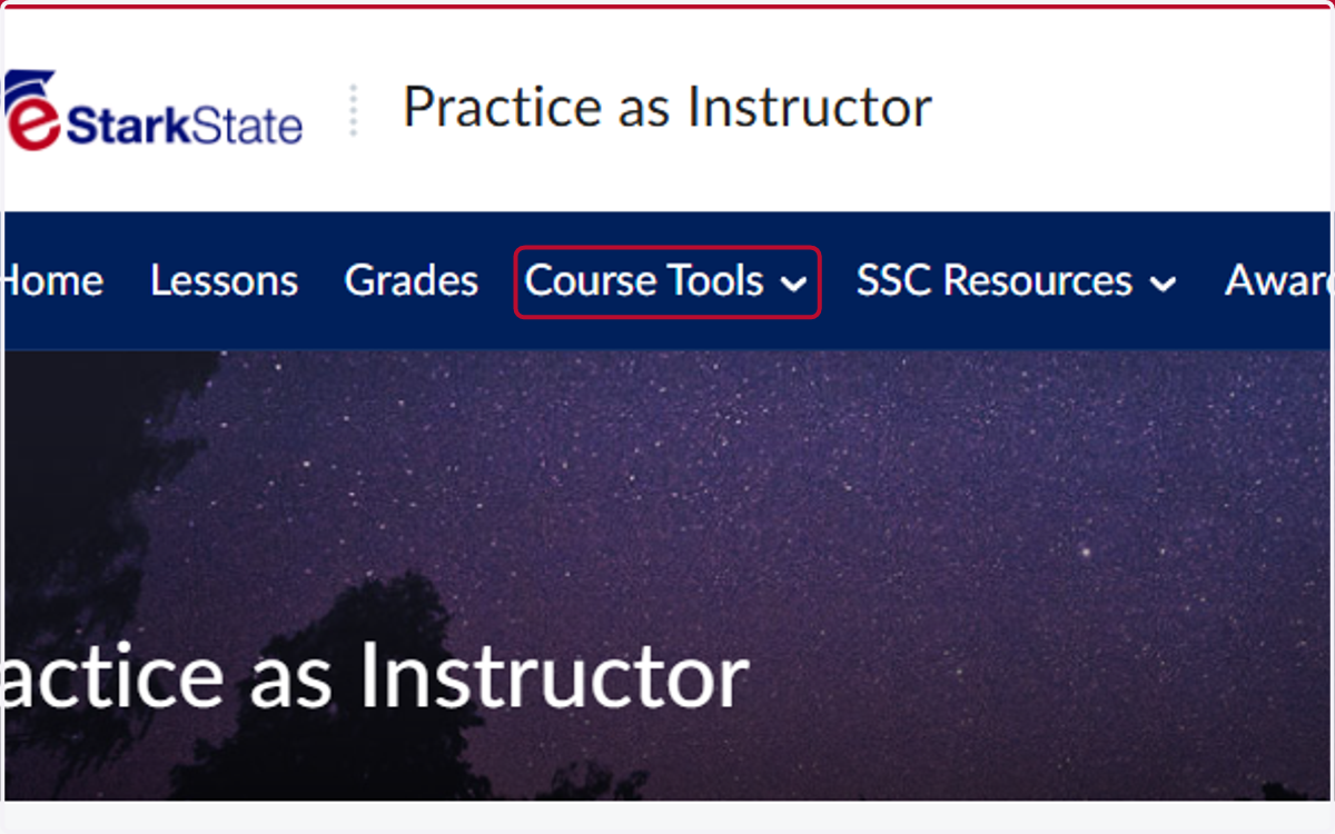 Click on Course Tools