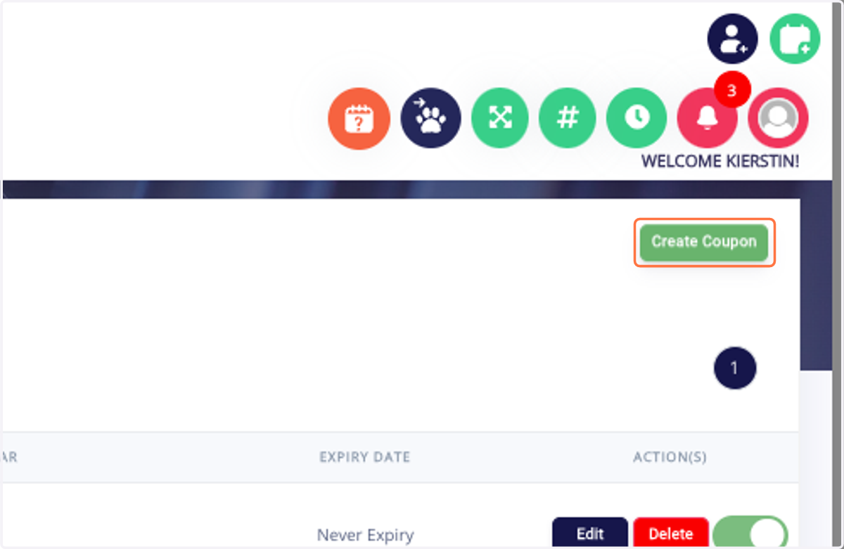 Click on Create Coupon
