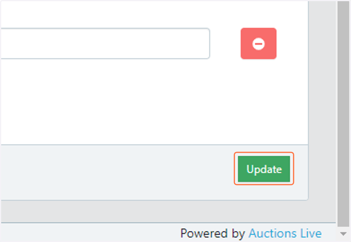 Select the "Update" button save changes
