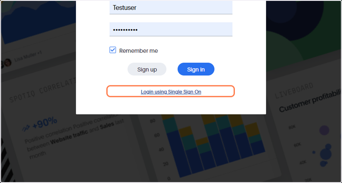 Click on Login using Single Sign On
