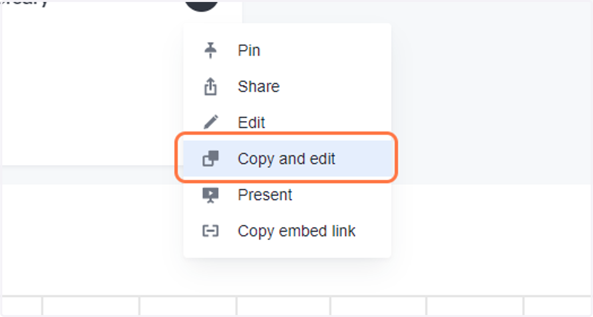 Click on 'Copy and Edit' option.
