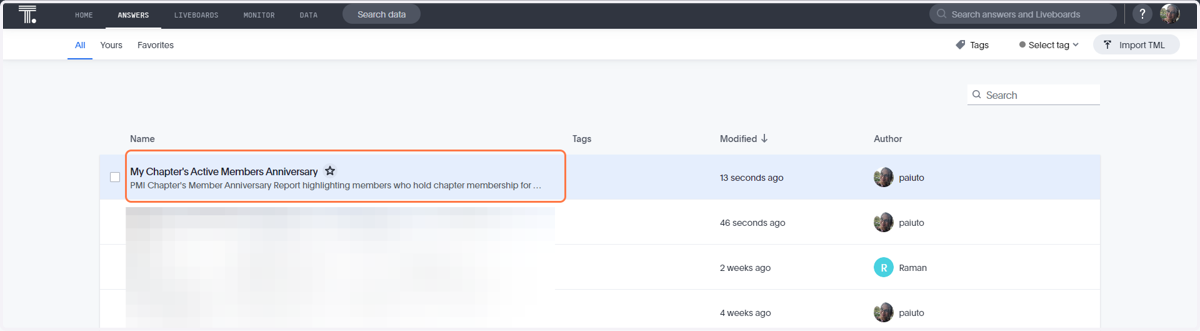 See Your Modified Liveboards here known as 'Answers'