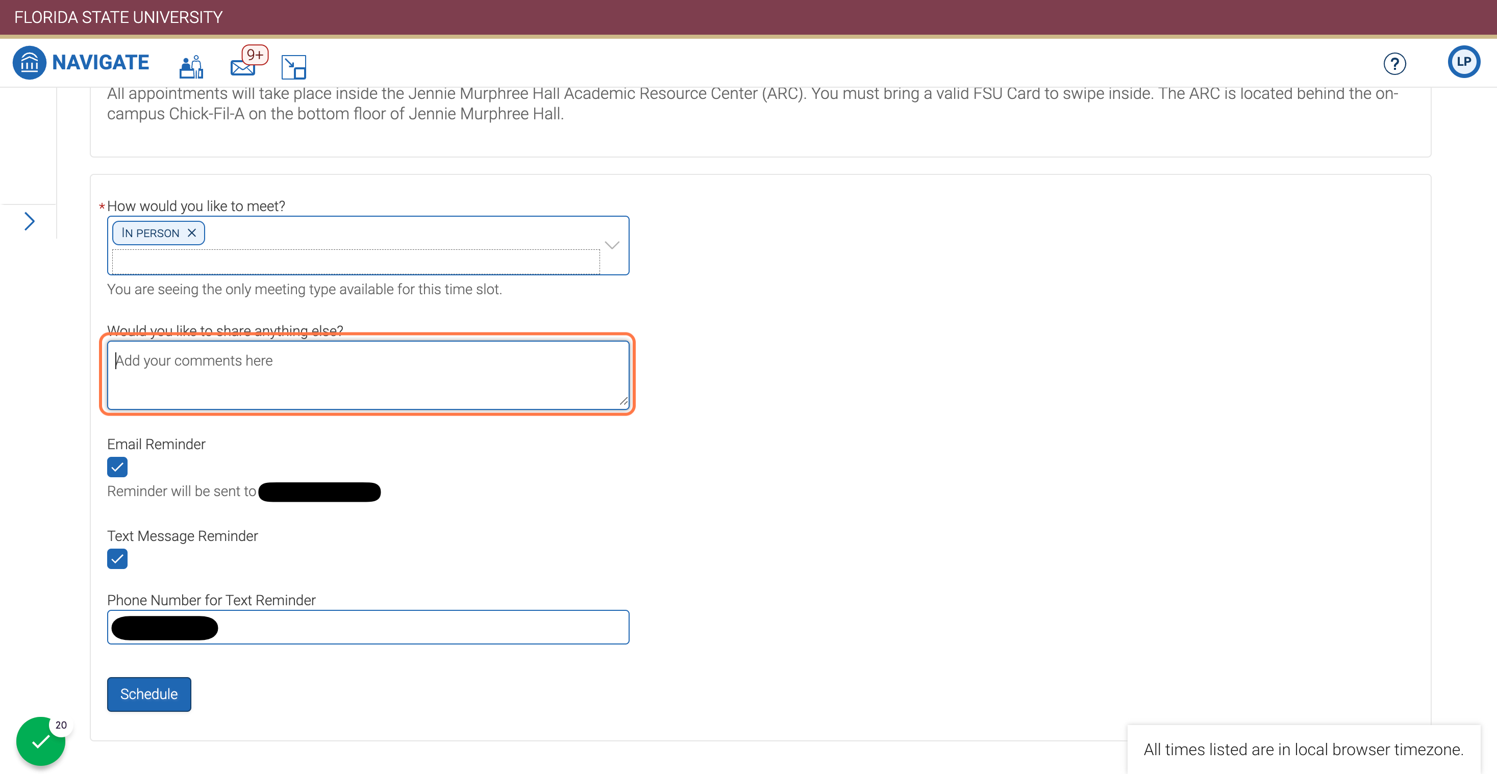 Add any details relevant to the appointment
