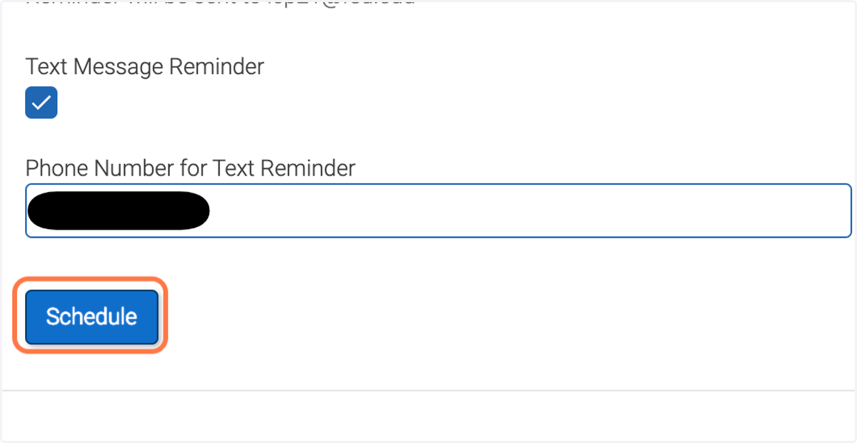 Click on Schedule