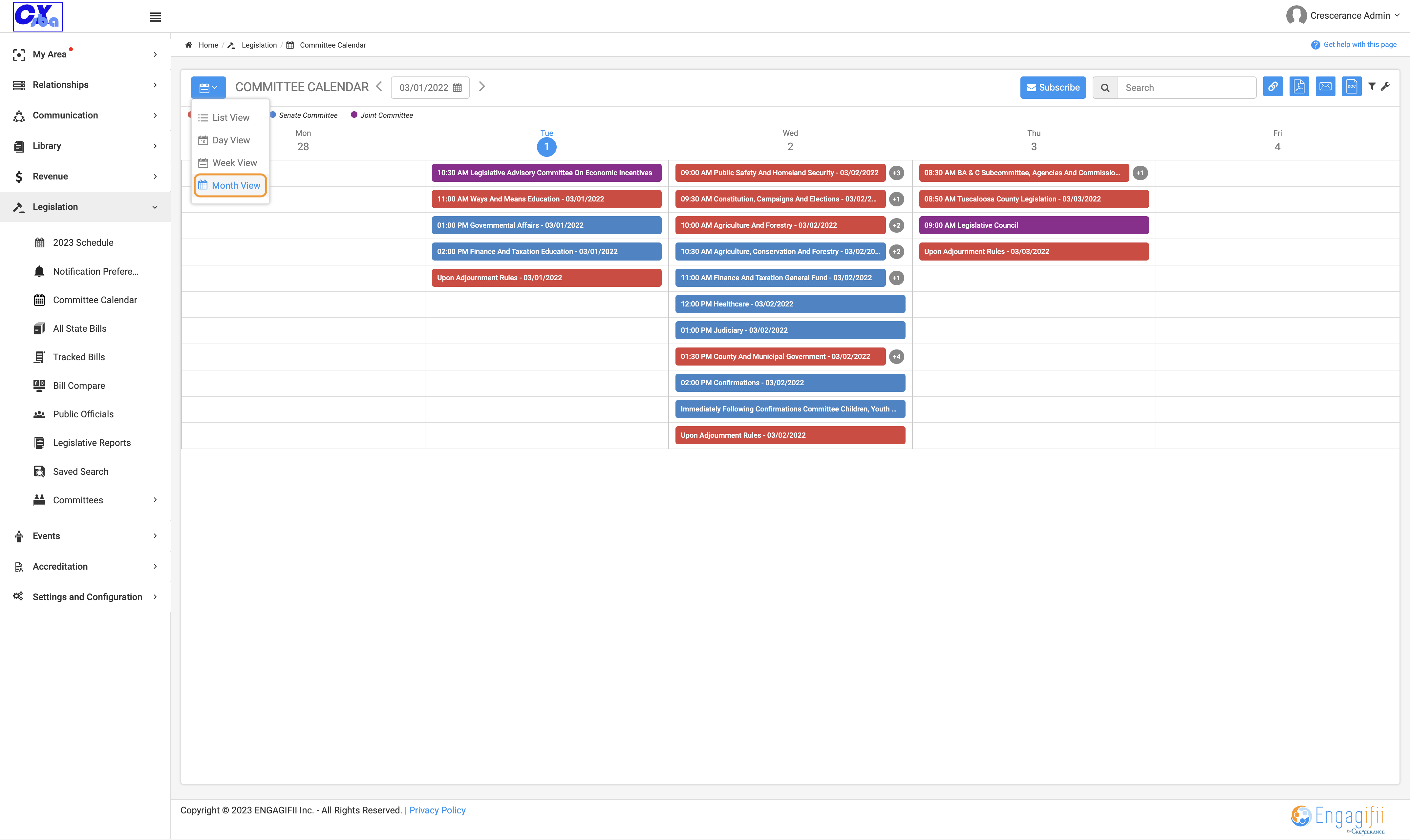 If you want to see the monthly view of the calendar, Click on Month View
