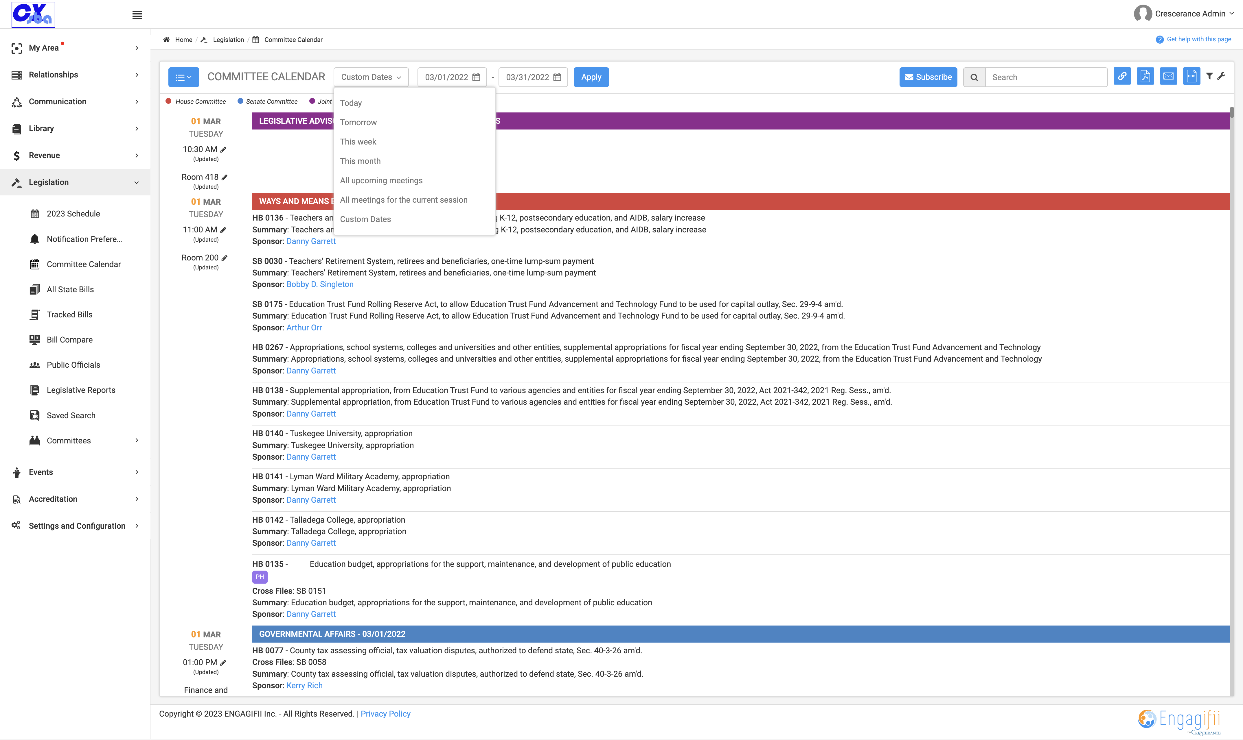 Click on the designated timeline you wish to view