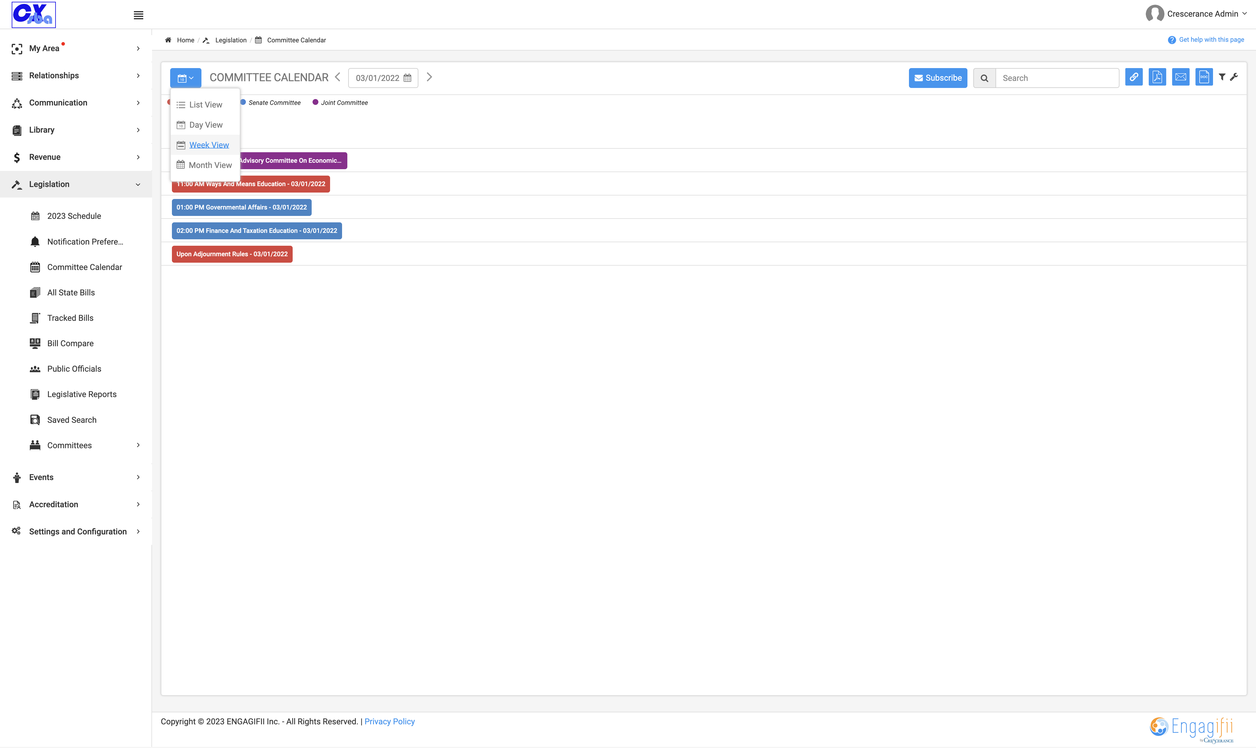 If you want to see the weekly view of the calendar, Click on Week View