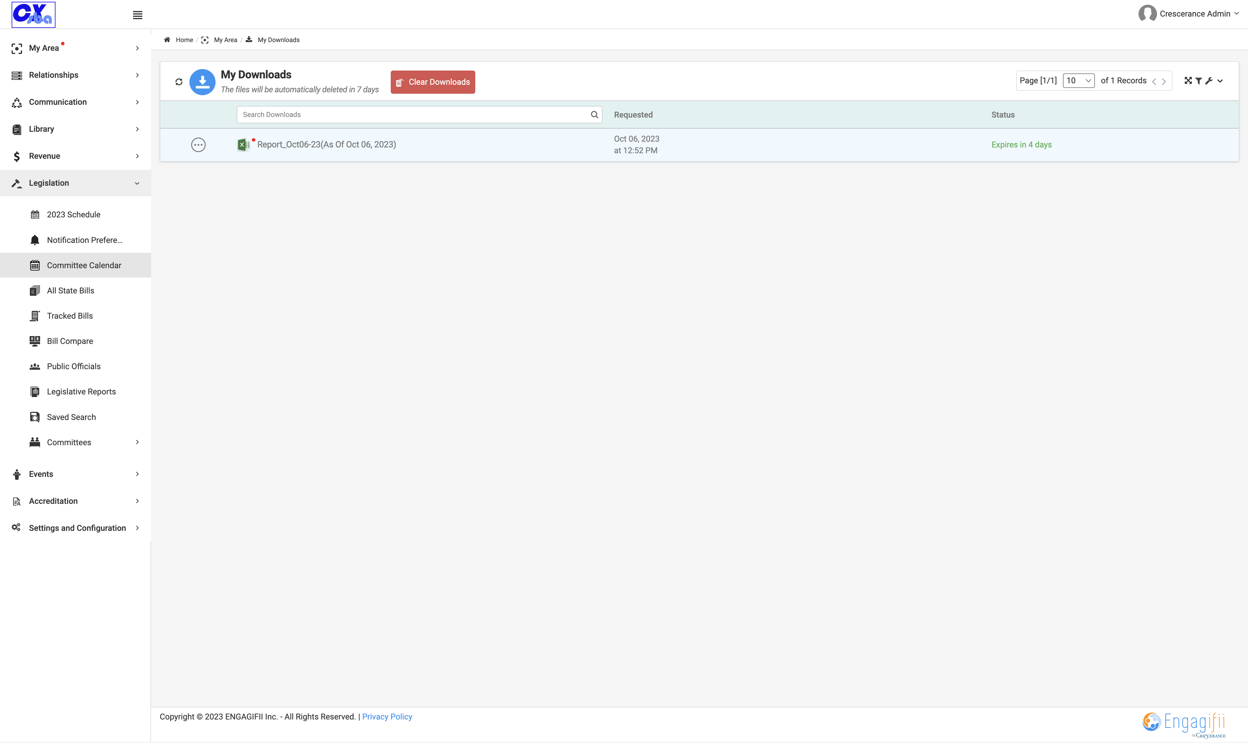 Click on Committee Calendar