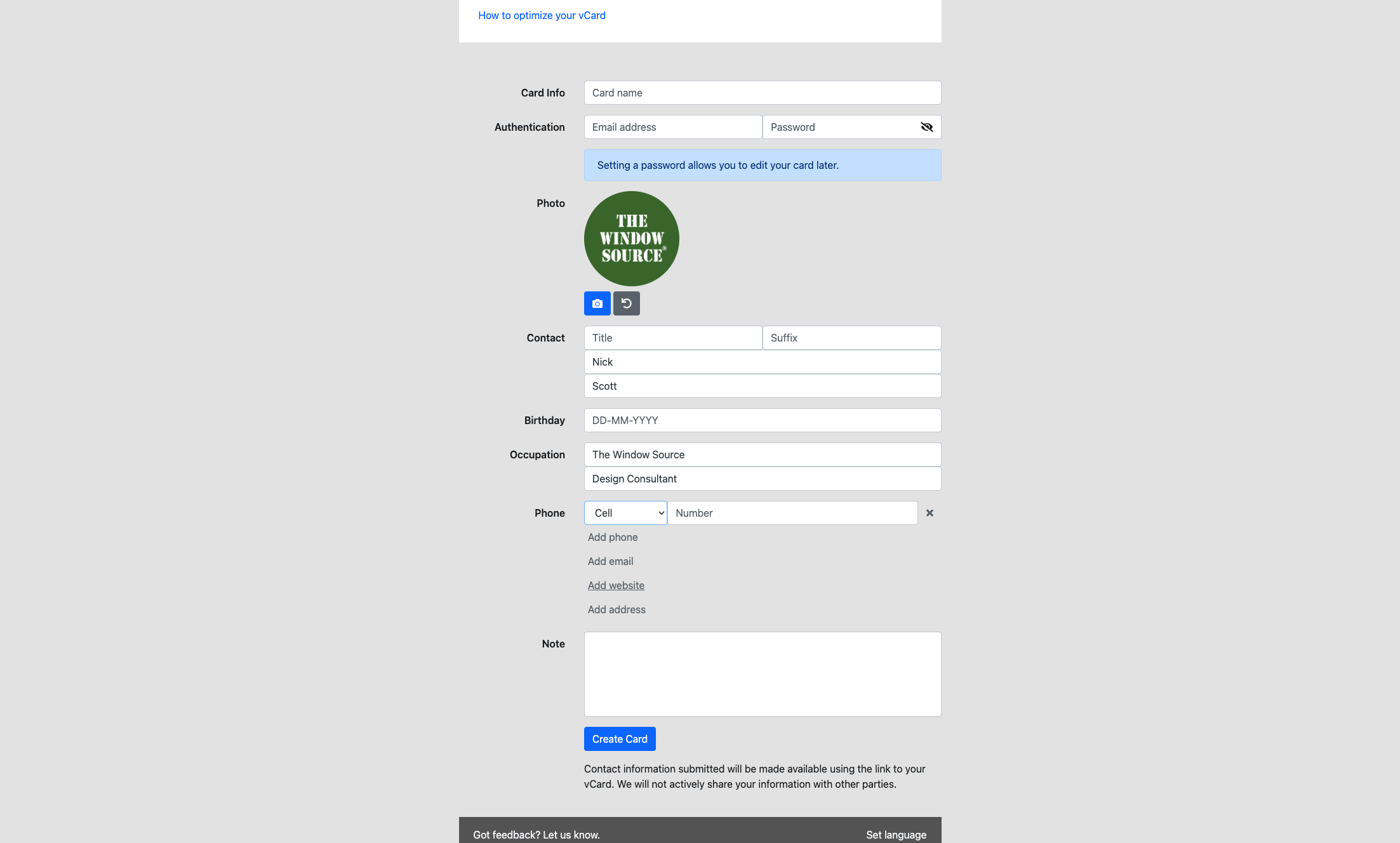 Select type of phone number to add