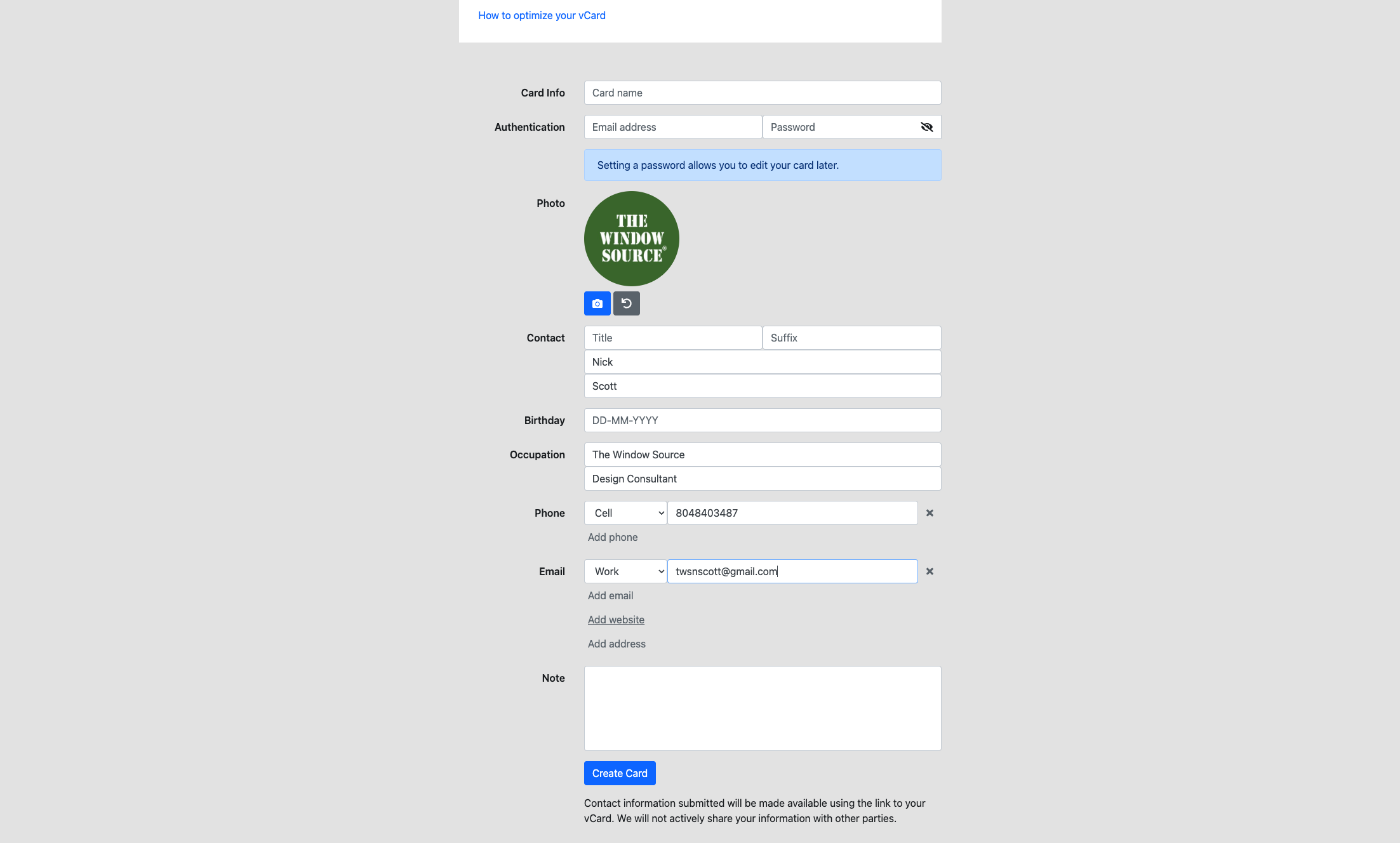 Click on Add website