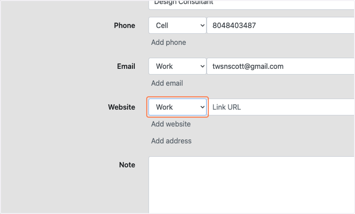 Select Work from Website